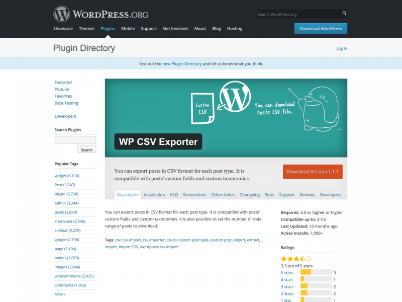 [ WP CSV Exporter ] 投稿記事を CSV でエクスポートできる WordPress プラグイン